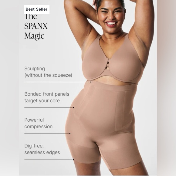 SPANX OnCore Sculpting High-Waisted Mid-Thigh Short - Picture 5 of 8